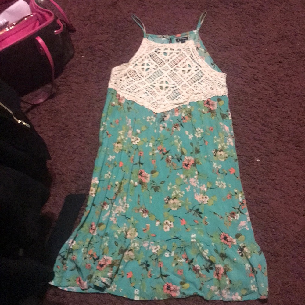 Crochet accent spring dress